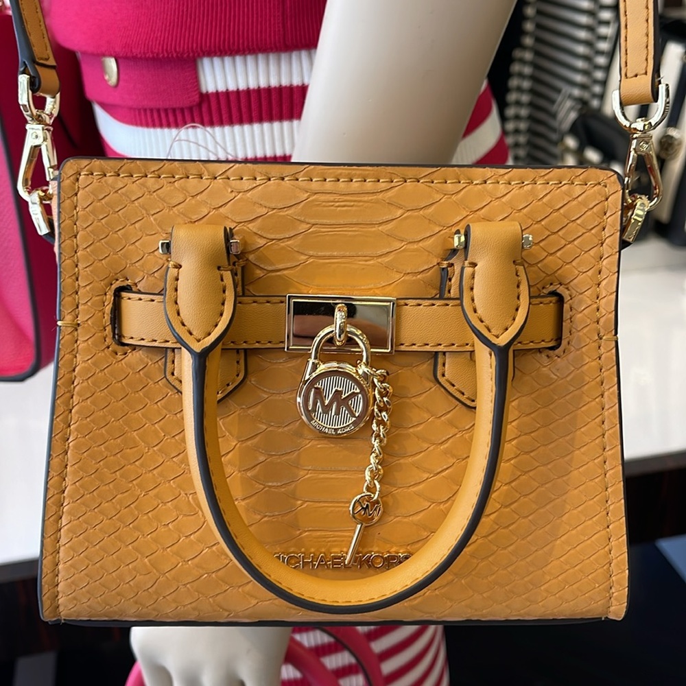 Michael Kors Hamilton XS Satchel Handbag Xbody Crossbody Leather Cider 
NWT - Picture 12 of 16